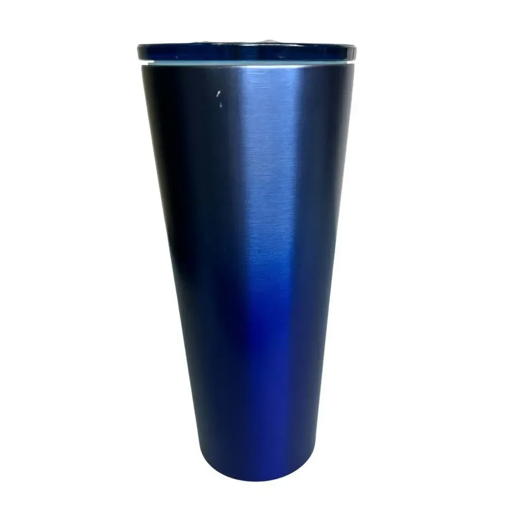 Starbucks Cobalt Blue Metallic Embossed Cold Cup Tumbler Lid No Straw 16 oz
